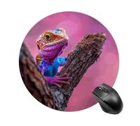 Lizard on The Branch Mouse Pad - Ultra Thin, 7.8 Inch Round Mousepad with Non-Slip Rubber Base, Waterproof Mouse Mat for Office, Gaming