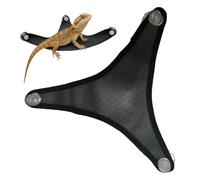 Lizard Perch Bed - 1unit Durable Mesh Hammock, Secure Suction Mount | Elevated Reptile Lounger for Snakes Gecko Tortoises Basking Sleeping Resting Playing Terrarium Enclosure Tank Accessories