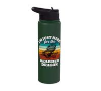 Lizard Pet Just Here for The Bearded Dragon Lizard Stainless Steel Insulated Water Bottle