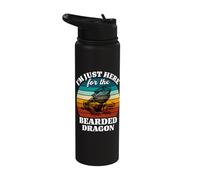 Lizard Pet Just Here for The Bearded Dragon Lizard Stainless Steel Insulated Water Bottle