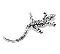 Lizard Pin Badge (English Silver Pewter Brooch in gift pouch)