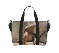 Lizard Printed Travel Bag Large Gym Tote, Weekend & Business Trip Crossbody Shoulder Bag, Lightweight