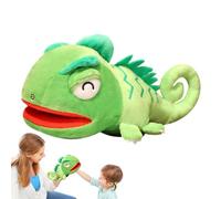 Lizard Puppet Toy - Plush Chameleon Animal, Realistic Reptile Character | Soft Movable Mouth Figure, Hand-Controlled Stuffed Toy For Boys Girls Kids Who Love Imaginative Learning During Home Playtime
