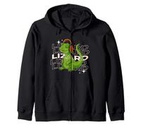 Lizard Repeat Chill Funny Weirdcore Reptile Vibes Meme Zip Hoodie