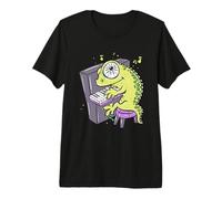 Lizard Reptile Playing Piano Amphibious Pet Premium T-Shirt