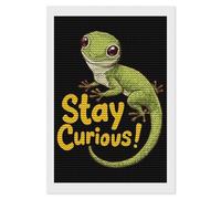 Lizard Stay Curious Adults Diamond 5D Painting Kit Round Drill DIY Art Craft Wall Decor