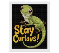 Lizard Stay Curious Adults Diamond 5D Painting Kit Round Drill DIY Art Craft Wall Decor