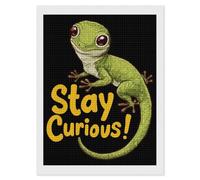 Lizard Stay Curious Adults Diamond 5D Painting Kit Square Drill DIY Art Craft Wall Decor