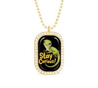 Lizard Stay Curious Women's Necklaces Pendant Necklace Fashion Diamond Jewelry with Chain