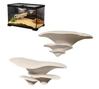 Lizard Terrarium Decoration | 3D Self-Adhesive Terrarium Accessories - Pack of 2 Plants Reptile House Decorations - For Frogs, Lizards, Barbecues, Beetles, Snakes, Spiders, Bearded Dragons, Rest and