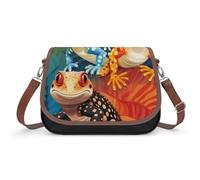 Lizard Turtle Leopard Gecko Reptile Travel Crossbody Bags for Women Shoulder Handbags with Adjustable Strap Satchel Purse