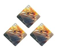 Lizards Bearded Dragon Car Air Freshener 3-pack Aromatherapy Tablets Hanging Scented Cards for Rooms Bathrooms Wardrobe Rhombus