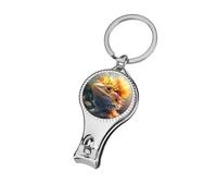 Lizards Bearded Dragon Nail Clipper Portable Metal Fingernail and Toenail Clippers Cutters with Bottle Opener Keychain