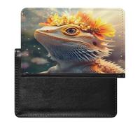 Lizards Bearded Dragon Passport Holder Cover Wallet with ID Card Slot Slim Travel RFID Blocking Case Protector Essentials for Women Men