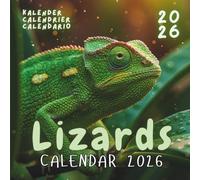 Lizards Calendar 2026: 12 Months Colorful Lizards, Square Format 8.5 x 8.5 in