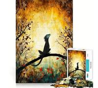 Lizards Golden Dawn Jigsaw Puzzles for Adults 1000 Pieces Strong Logic Clear Color Fun Challenge Festive Gift (38x52cm)