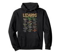 Lizards Of The World Reptile Species Chart Pullover Hoodie