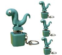 Lizards-shaped Keychain Sound, Lizards-shaped Button Keychain, Rechargeable Lizards Fidget Keychains Toy with Click Sound & Colourful Light - Portable Anxiety Relief Button Keychains for Adults 4Pcs