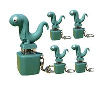 Lizards-shaped Keychain Sound, Lizards-shaped Button Keychain, Rechargeable Lizards Fidget Keychains Toy with Click Sound & Colourful Light - Portable Anxiety Relief Button Keychains for Adults 5Pcs