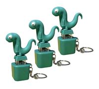 Lizards-shaped Keychain Sound, Lizards-shaped Button Keychain, Rechargeable Lizards Fidget Keychains Toy with Click Sound & Colourful Light - Portable Anxiety Relief Button Keychains for Adults 3Pcs