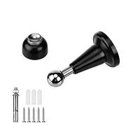 Lizavo DS-002 Stainless Steel Soft-Catch Magnetic Door Stop in Flat Black, Wall Mount (Black 2 Pack)