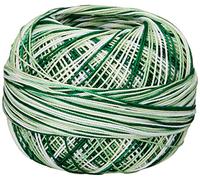 LIZBETH Handy Hands 210-Yard Cotton Thread, 25gm, Christmas Green Mix