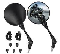 Lizbn Motorcycle Mirrors Set Universal 7/8" 22mm Round Motorbike Mirror E7-MARK Approved M10 M8 Foldable Motorbike Rearview Mirror for Street Bike Sport Bike Scooter Cruiser ATV Moto