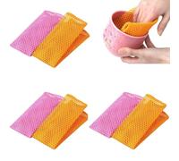 LizCeyMD 6 Pcs Dish Washing Net Cloths Rapid Dry Scourer Mesh Washing Cloths Mesh Non-Stick Dish Cloth Wash Cloths for Kitchen Dishwashing Washing Up