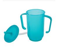 LIZEALUCKY Adult Sippy Cup Drinking Cup Elderly Spill Proof Feeding Cup Straw Disabled Patient Maternity 2 Handle Removable Lid