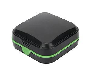 LIZEALUCKY Behind-The-Ear Hearing Aid Case,Waterproof Drop Resistance Storage Box Portable Protective Box Hearing Aid Container for Storing Hearing Aids, Black and Green