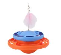 LIZEALUCKY Cat Turntable Toys Durable and Interactive for Cats and Kittens (Orange Blue)