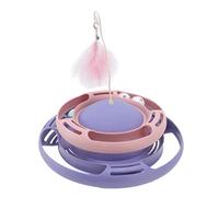 LIZEALUCKY Cat Turntable Toys Durable and Interactive for Cats and Kittens (Purple Pink)