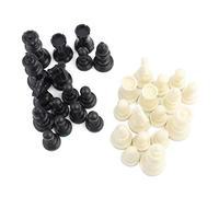 LIZEALUCKY Chessmen Set, Plastic Chessmen Set International Chess Game Complete Chessmen Set with Lint Pad Black&White(L King Height 77mm)