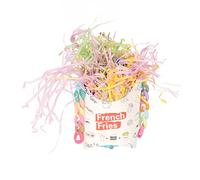 LIZEALUCKY Colorful Bird French Fries Toy For Parrot Chewing Bamboo Trap Cup