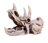 LIZEALUCKY Dinosaur Skull Model, Resin Triceratops Skeleton Ornament, Mini Plastic Realistic Dinosaur Head Skeleton for Party Favor Decorations