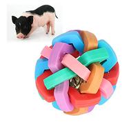 LIZEALUCKY Dog Puppy Toy Cat Ball Colorful Soft Squeak Plaything with Inside Bell Pet Interactive Balls Plastic Rattle Play for Indoor Kitten Catch Hollow Sound Relieve Anxiety Boredom (Small)