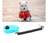 LIZEALUCKY Dog Training Clicker with Wrist Strap Big Button Effective Behavioral Tool Universal Interactive Pet Black Long and Ring for Cats Birds Puppy Recall (Sky Blue)