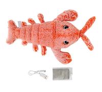 LIZEALUCKY Electric Shrimp Wagging Lobster Shape Simulation USB Rechargeable Interactive Pet Toy Smart Interactive Toys for Pets