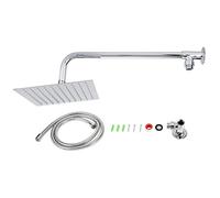 LIZEALUCKY g1/2 inch shower-shower faucet set square shower combination system, rain shower head wall-mounted hand-held stainless steel shower accessories(38 * 22)
