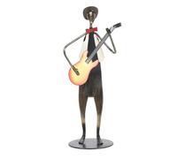 LIZEALUCKY Home Desktop Guitarist Ornaments Playing Guitar Statue Office Decoration, Housewarming Creative Personality Gift, Musician Guitarist Statue Sculpture Giftbox Office Decoration