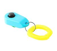 LIZEALUCKY Interactive Pet Training Clicker Dog Squeaky with Wrist Strap Universal Ring Big Button Effective Behavioral Tool for Dogs Cats Birds Puppy Recall (Sky Blue)