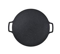 LIZEALUCKY Korean BBQ Grill Tray Iron Non-stick Circular Grill Pan Compatible with All Heat Sources for both home and outdoor stoves(41cm)
