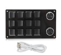 LIZEALUCKY Mini 12 Key Keypad Mechanical Keyboard One Handed Macro Mechanical Keyboard 12 Key Multifunction DIY Programmable Keypad for Office Gaming Lab (Black)