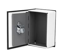 LIZEALUCKY Mini Stainless Steel Simulation Book Safety Box Dictionary Style Money Cash Jewelry Security Lock Case with Keys for Home Office