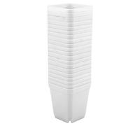 LIZEALUCKY Plastic Flower Pot 20pcs Mini Modern Succulent Plant Pots Small plastic Containers, Scrub square Pots Greenhouse or Home Use(White)