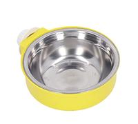 LIZEALUCKY Removable Stainless Steel Crate Dog Water Bowls, Hanging Pet Food Bowl Feeder Feeding Thickening Fixed Cage Single Bowls with Bolt Fixer for Cat Small