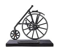 LIZEALUCKY Retro Penny Farthing Bike Sculpture Ornaments, DIY Simulation Metal Vintage Bike Model with Stand, High Wheeler Bike Ornament for Home Office Decoration Collection Gift