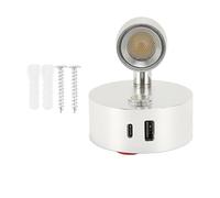 LIZEALUCKY RV Reading Light, Adjustable Swivel LED Spotlight Dimming Touch Switch RV Interior Lights, USB Dimmable Caravan Motorhome Boat Bed Lamp (Silver)