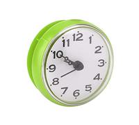 LIZEALUCKY Suction Cup Waterproof Round Mini Clock Wall Window Mirror Kitchen Timing Bath Shower Clock Bathroom Accessories(Green)