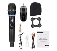 LIZEALUCKY Wireless Microphone UHF Mini BT Receiver Handheld Mic for Home Karaoke Church Singing Rechargeable Black (1 Receiver with 1 Microphone)